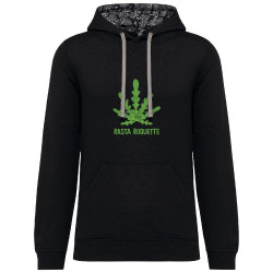 Sweat capuche à motifs unisexe noir et têtes de mort mexicaines Rasta Roquette (Alex Kidd,Humour,Reggae)