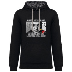Sweat capuche à motifs unisexe noir et têtes de mort mexicaines Il dort le gros con (Films/Séries,Les Tontons Flingueurs)