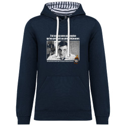 Sweat capuche à motifs unisexe bleu marine et marinière Une polonaise (Films/Séries,Les Tontons Flingueurs)