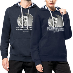 Sweat capuche à motifs unisexe bleu marine et marinière Les marins (Gondrax,Films/Séries,Les Tontons Flingueurs)