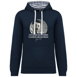 Sweat capuche à motifs unisexe bleu marine et marinière Les marins (Gondrax,Films/Séries,Les Tontons Flingueurs)