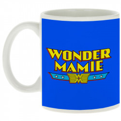 Mug blanc Wonder Mamie (Gondrax,Humour,Détournements,Papa Maman Papy Mamie,Fête des mères)