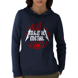 Sweat femme à capuche coton bio bleu marine mamie Metal (Gondrax,Humour,Papa Maman Papy Mamie,Fête des mères)