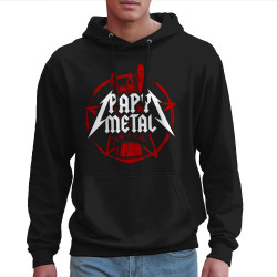Sweat homme à capuche noir Papy Metal (Gondrax,Humour,Papa Maman Papy Mamie)