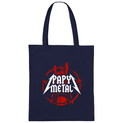 Sac shopping en toile bleu marine Papy Metal (Gondrax,Humour,Papa Maman Papy Mamie)