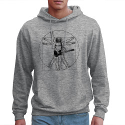 Sweat homme à capuche gris chiné Vitruve Rock 2 (Gondrax,Homme de Vitruve,Rock & Punk)
