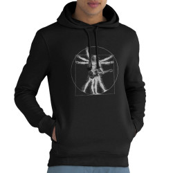 Sweat homme à capuche coton bio noir Vitruve Rock 2 (Gondrax,Homme de Vitruve,Rock & Punk)