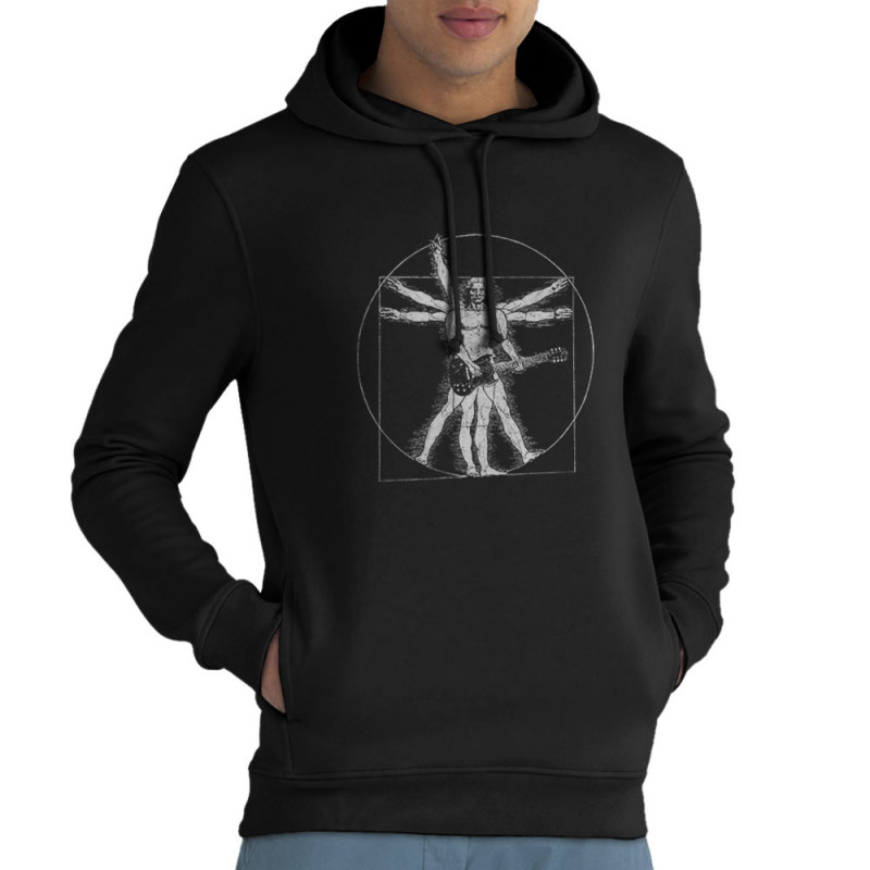 Sweat homme à capuche coton bio noir Vitruve Rock 2 (Gondrax,Homme de Vitruve,Rock & Punk)