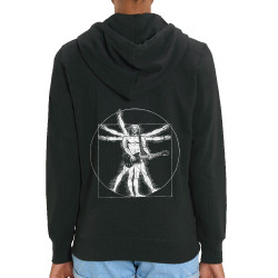 Sweat femme zippé à capuche coton bio noir Vitruve Rock 2 (Gondrax,Homme de Vitruve,Rock & Punk)