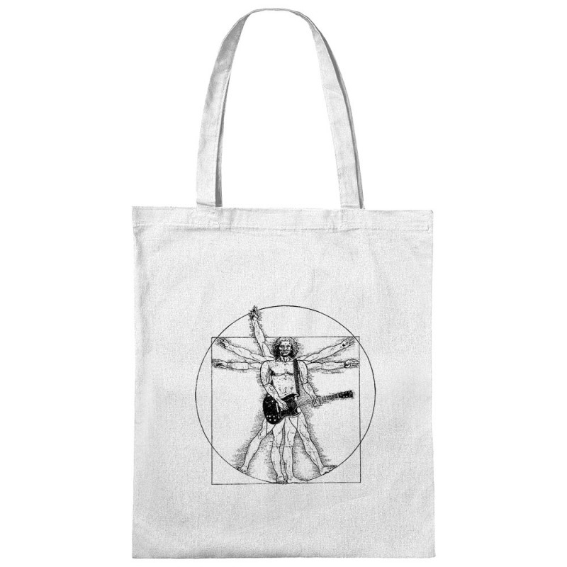 Sac shopping en toile blanc Vitruve Rock 2 (Gondrax,Homme de Vitruve,Rock & Punk)