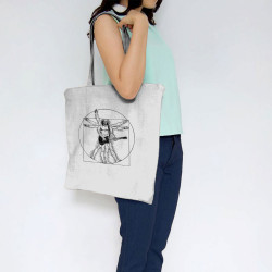 Sac shopping en toile blanc Vitruve Rock 2 (Gondrax,Homme de Vitruve,Rock & Punk)