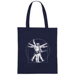 Sac shopping en toile bleu marine Vitruve Rock 2 (Gondrax,Homme de Vitruve,Rock & Punk)