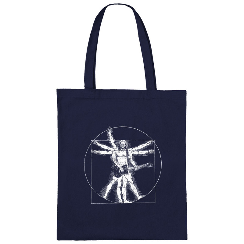 Sac shopping en toile bleu marine Vitruve Rock 2 (Gondrax,Homme de Vitruve,Rock & Punk)