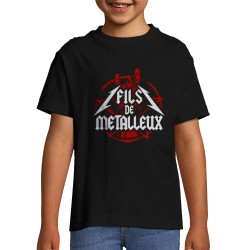 T-shirt enfant noir Fils de métalleux (Gondrax,Humour,Rock & Punk,Bébés)