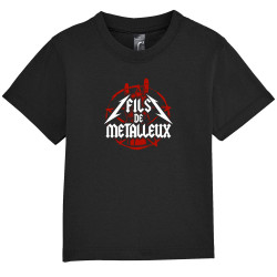 T-shirt bébé noir Fils de métalleux (Gondrax,Humour,Rock & Punk,Bébés)