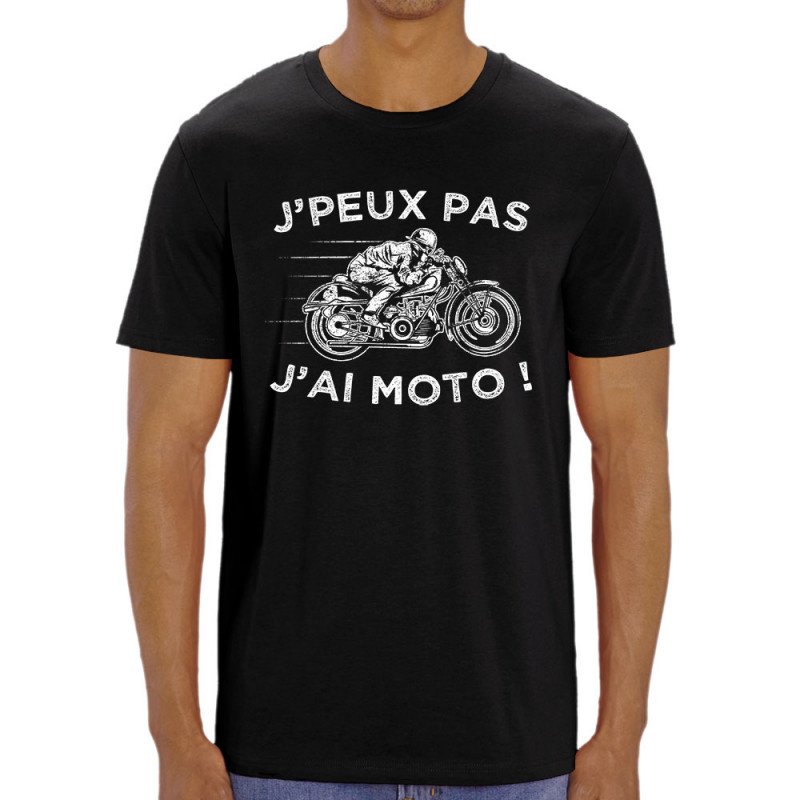 T-shirt homme coton bio J'peux pas j'ai moto