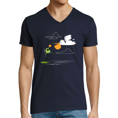 T-shirt homme col V "Air Frog"