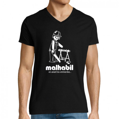 T-shirt homme col V "Malhabil"