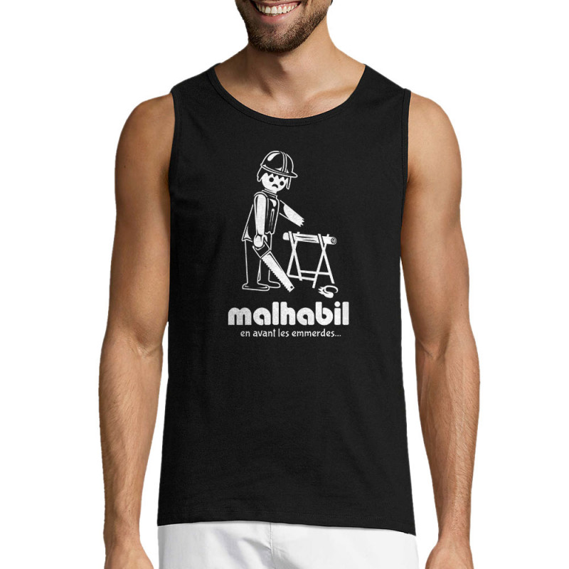 Débardeur homme noir Malhabil (Skurg,Humour,Détournements)