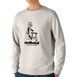 Sweat homme bio col rond naturel Malhabil (Skurg,Humour,Détournements)