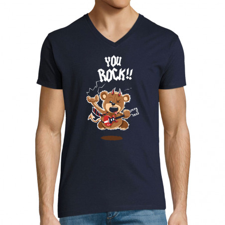 T-shirt homme col V "You rock"
