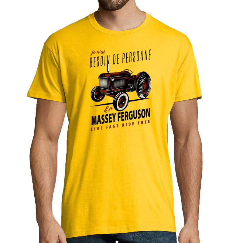 Tee-shirt homme jaune Massey Fergusson (Andy,Détournements,Humour)
