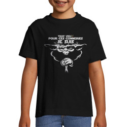 T-shirt enfant noir Yoda trop vieux (Skurg,Films/Séries,Détournements,Star Wars)