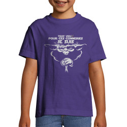 T-shirt enfant violet foncé Yoda trop vieux (Skurg,Films/Séries,Détournements,Star Wars)
