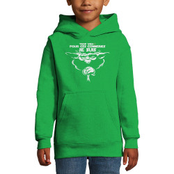 Sweat enfant à capuche vert prairie Yoda trop vieux (Skurg,Films/Séries,Détournements,Star Wars)