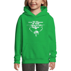 Sweat enfant à capuche vert prairie Yoda trop vieux (Skurg,Films/Séries,Détournements,Star Wars)