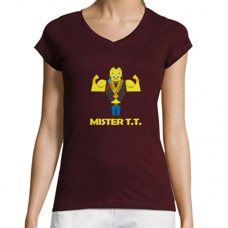 T-shirt femme col V "Mister...