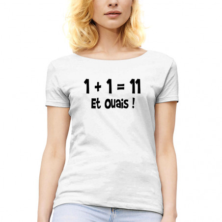 T-shirt femme col large "un...