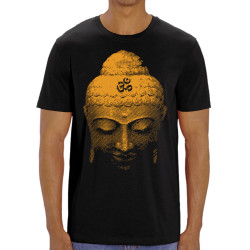 T-shirt homme coton bio noir Buddha Face (Ethnique)