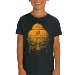 T-shirt enfant coton bio noir Buddha Face (Ethnique)