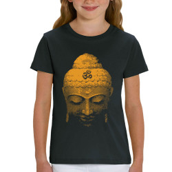 T-shirt enfant coton bio noir Buddha Face (Ethnique)