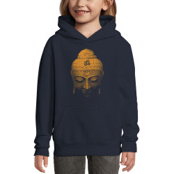 Sweat enfant à capuche bleu marine Buddha Face (Ethnique)