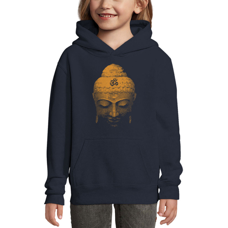 Sweat enfant à capuche bleu marine Buddha Face (Ethnique)