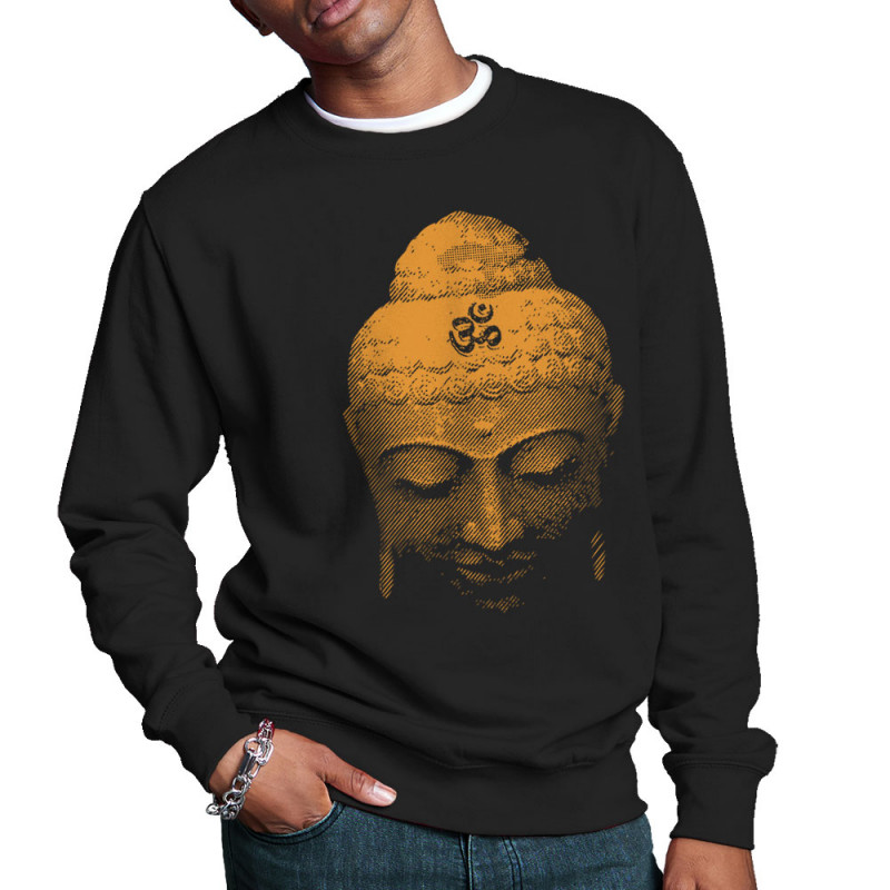 Sweat homme col rond noir Buddha Face (Ethnique)