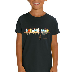 T-shirt enfant coton bio noir Stay Rebel couleurs (Gondrax,Animaux,Humour)