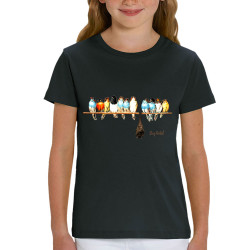 T-shirt enfant coton bio noir Stay Rebel couleurs (Gondrax,Animaux,Humour)