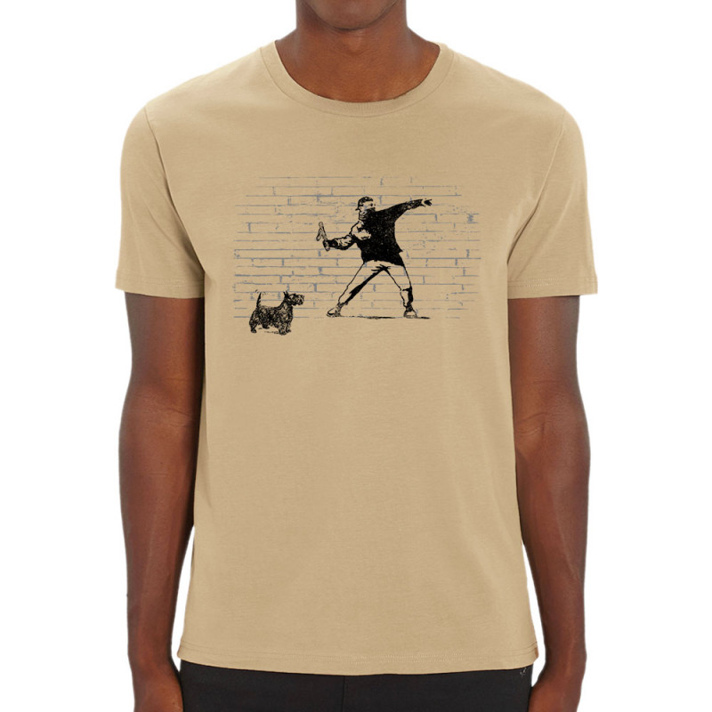 T-shirt homme coton bio naturel Banksy Vas chercher (Gondrax,Animaux,Humour)