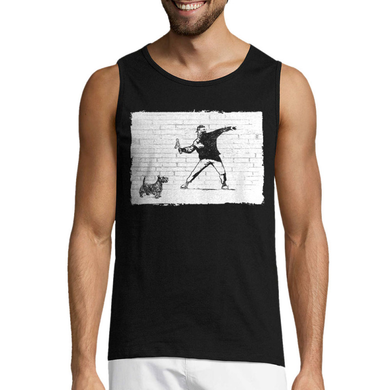 Débardeur homme noir Banksy Vas chercher (Gondrax,Animaux,Humour)