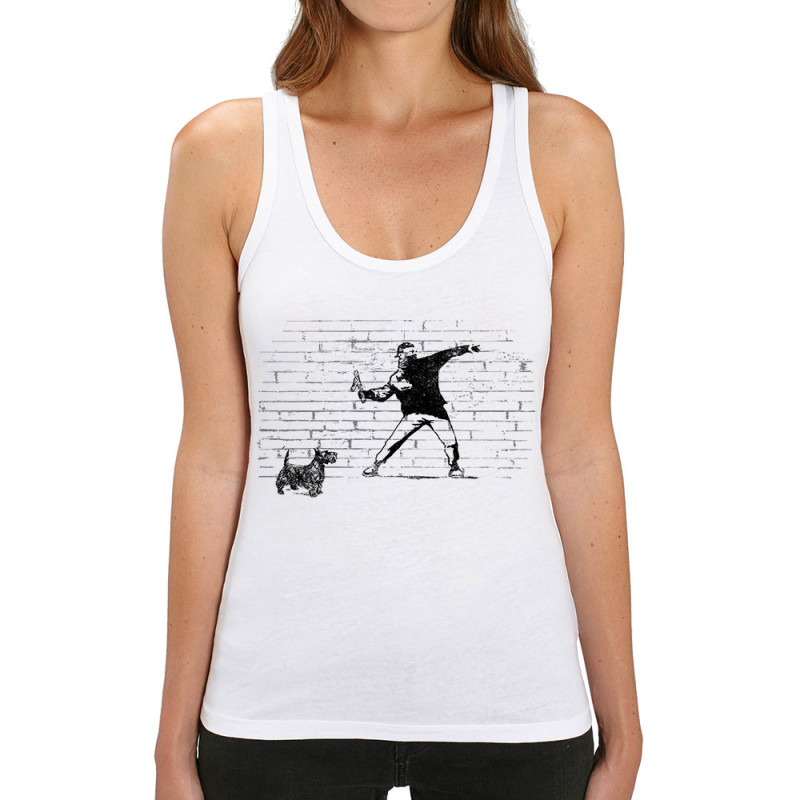 Débardeur femme coton bio blanc Banksy Vas chercher (Gondrax,Animaux,Humour)
