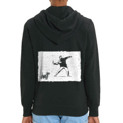 Sweat femme zippé à capuche coton bio noir Banksy Vas chercher (Gondrax,Animaux,Humour)