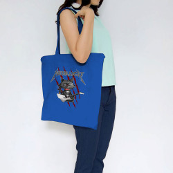 Sac shopping en toile bleu royal Metallicat (Gondrax,Animaux,Détournements,Chats)
