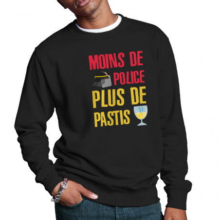 Sweat homme col rond "Moins...
