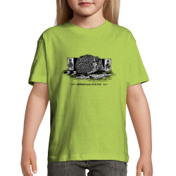 T-shirt enfant vert pomme Hérissound System (Gondrax,Les Bébêtes,Animaux,Humour)