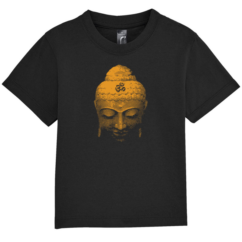 T-shirt bébé noir Buddha Face (Ethnique)