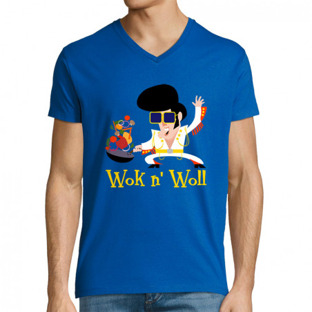 T-shirt homme col V "Wok n...