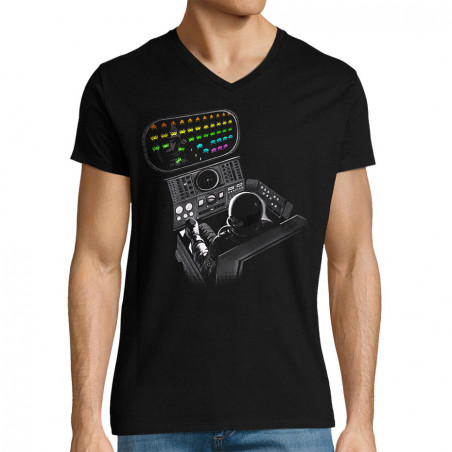 T-shirt homme col V "Space...